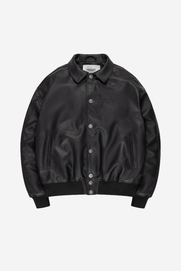 Glamps Black Heavy Heart Leather Jacket – Durable & Stylish