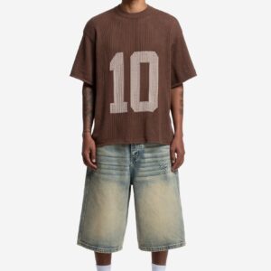 Glamps Brown Knit Jersey Tee – Cozy & Stylish