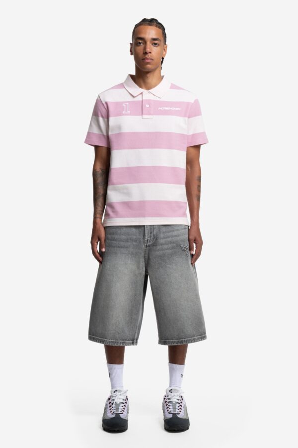 Glamps Pink Striped Polo Shirt – Stylish & Comfortable - Image 2