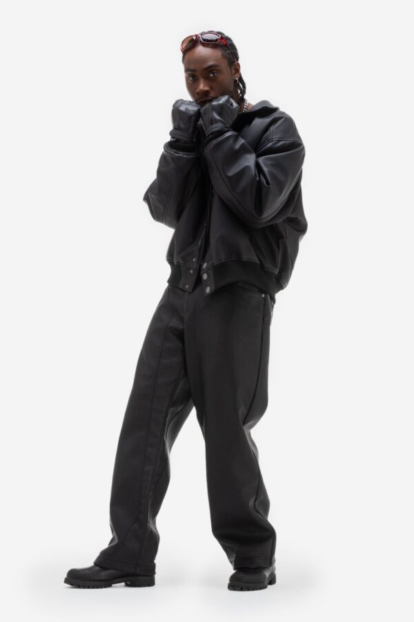 Glamps Black Heavy Heart Leather Jacket – Durable & Stylish - Image 2