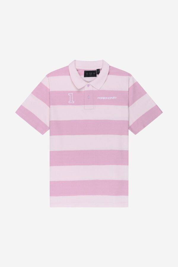 Glamps Pink Striped Polo Shirt – Stylish & Comfortable